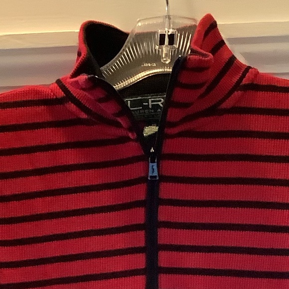 NWOT LRL Red And Black Waffle Knit Active 1/4 Zip Size XS - Picture 6 of 7